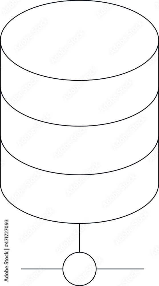 Poster cyber security icons database and server