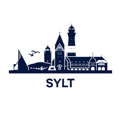 Skyline of island Sylt, North Sea, Germany