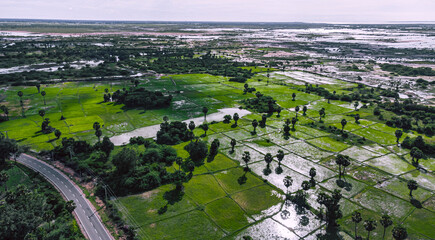 Ujęcia pól uprawnych i dróg z lotu ptaka. © insomniafoto