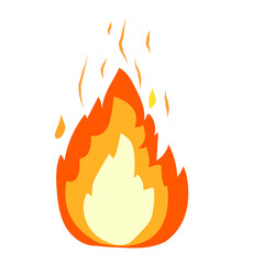 fire of three colors on a white background
