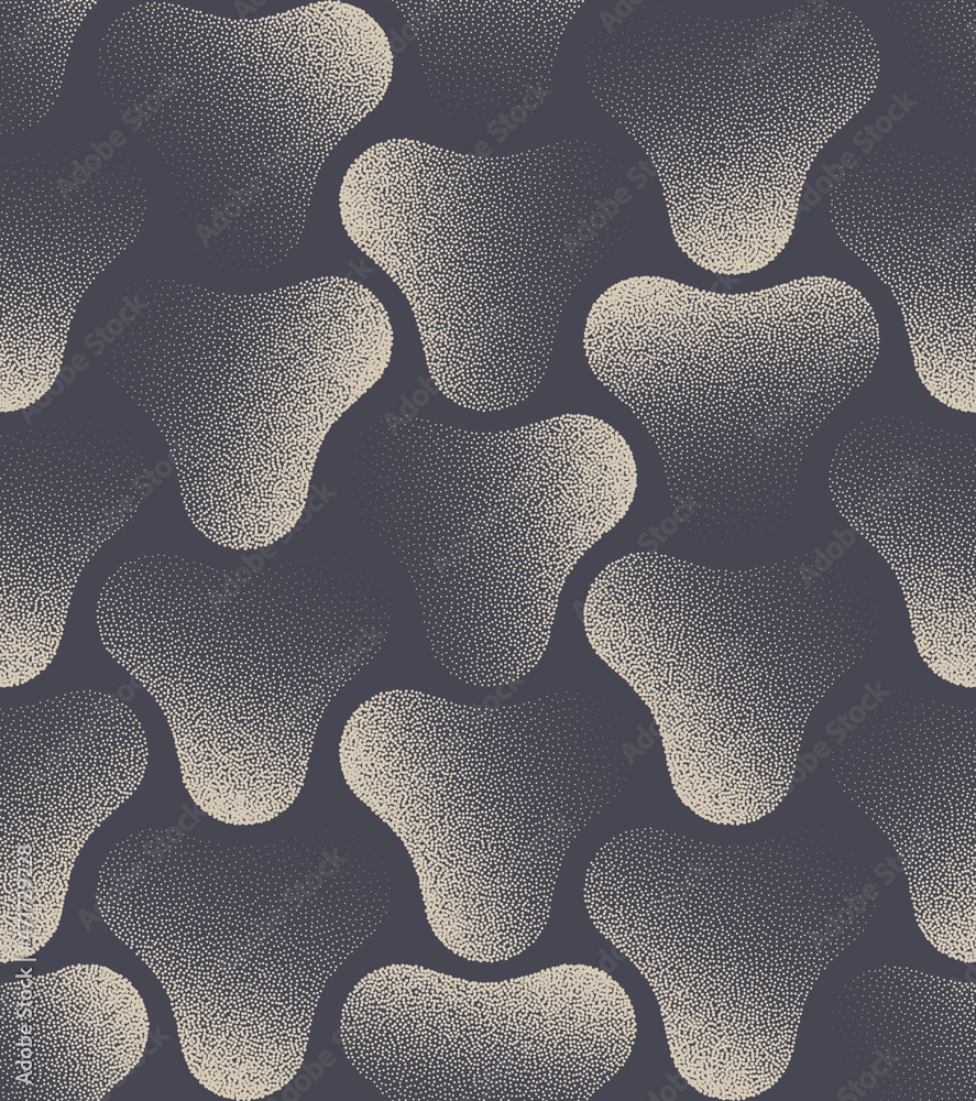 Poster modern fashion elegant stippled triangle metaball seamless pattern vector abstract background. dotwo