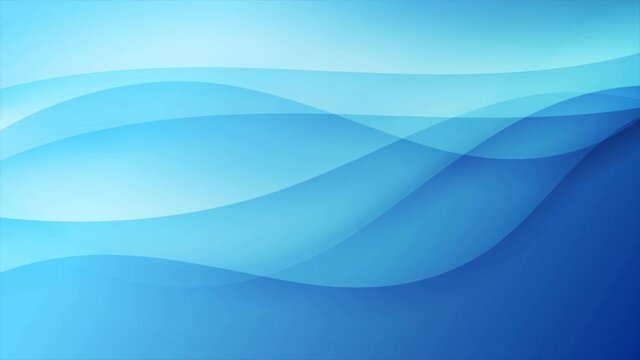 Bright blue abstract liquid flowing smooth wavy motion background. Seamless looping. Video animation Ultra HD 4K 3840x2160
