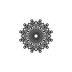 Mandala decorative round ornament. Can be used for greeting card, phone case print, etc. Hand drawn background, vector isolated on white. 