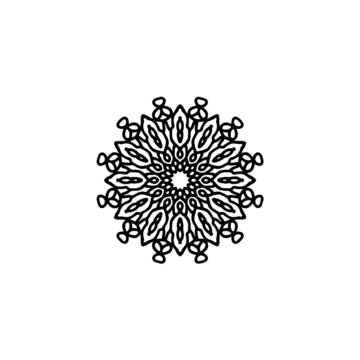 Mandala decorative round ornament. Can be used for greeting card, phone case print, etc. Hand drawn background, vector isolated on white. 