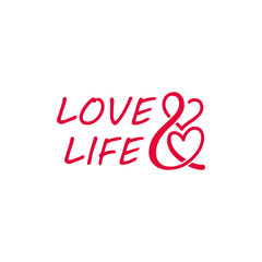 love & life logo design concept free vector template love & life quote for t shirt
