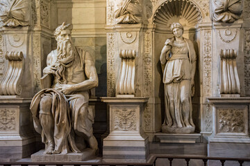 Obraz premium Statue of Moses by Michelangelo in Rome, Italy