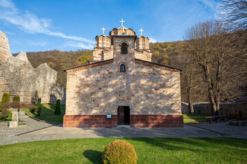 Fototapeta na wymiar Ravanica Monastery. Medieval Serbian Orthodox Church monastery, endowment of prince Lazar of Serbia.