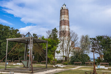 Lighthouse in Shabla, small town on the Black Sea coast, Bulgaria - obrazy, fototapety, plakaty