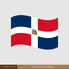 Waving flag of Dominican Republic vector illustration design template.