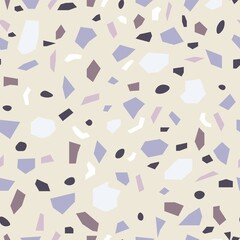 Terrazzo seamless pattern. Flooring mosaic texture. Vector floor with natural stones, granite, marble, quartz