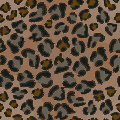 Full seamless leopard cheetah texture animal skin pattern. Brown Design for textile fabric printing. Suitable for fashion use.