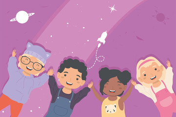 diversity four kids characters