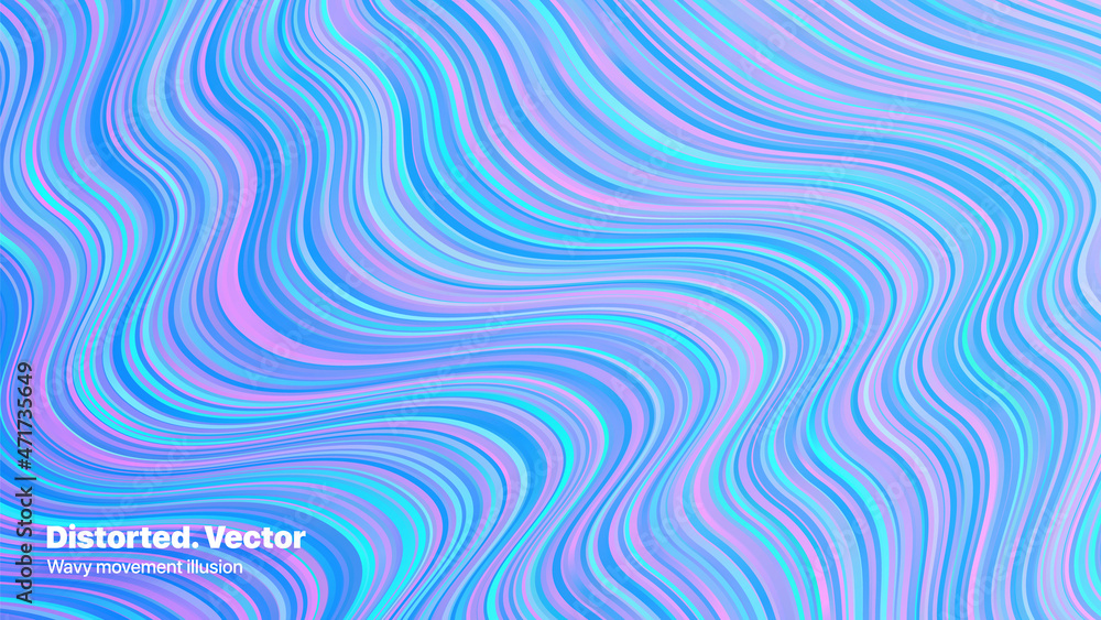 Aufkleber distorted stripes vector colorful holographic gradient abstract background. wavy distortion movement