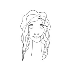 Beautiful abstract Continuous Line Sketches of a Woman's Face