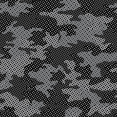 Full seamless military camouflage skin halftone dotted pattern vector for decor and textile. Ornamental pointed army masking design for hunting textile fabric print and wallpaper. Design for trendy fa