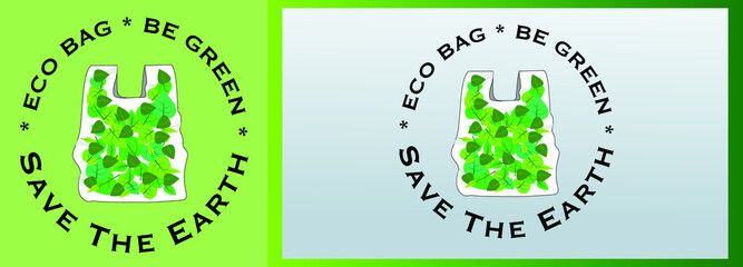 Set Of Eco Bag Recycle Concept