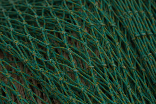 Green fishing net from a professional fisherman