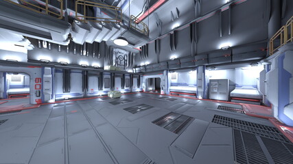 宇宙船内の風景