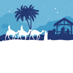 nativity manger silhouettes scene