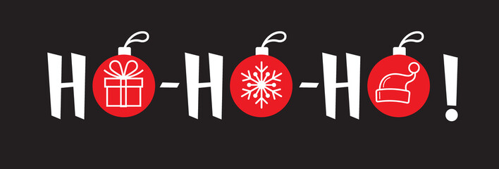 Ho Ho Ho slogan positif. Nouvel an, inscription de bannière. Expression de Noël. Carte de Noël.