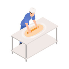 Pastry Making Isometric Composition