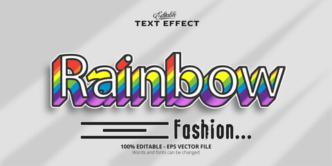 Text effect, Colorful and editable rainbow lettering on weathered background, Rainbow text