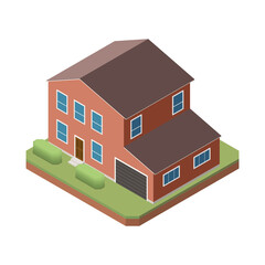 Residential House Isometric Composition
