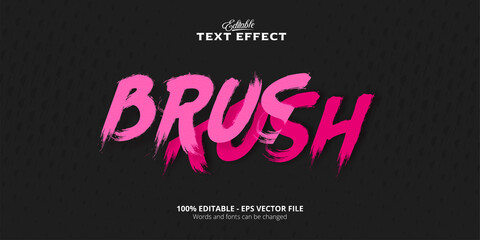 Pink color, paper cut style editable text effect, Brush text