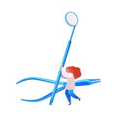 Dental Tools Flat Composition