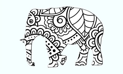 Elephant coloring page.coloring book .animal coloirng page