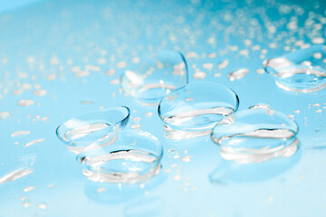 contact lenses with droplets around close up view  - Image