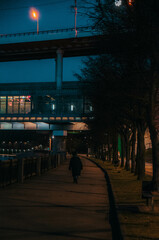 train station at night