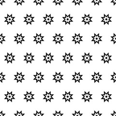 Black and White Seamless Snowflake Pattern 