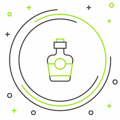 Line Tequila bottle icon isolated on white background. Mexican alcohol drink. Colorful outline concept. Vector