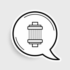 Line Car air filter icon isolated on grey background. Automobile repair service symbol. Colorful outline concept. Vector