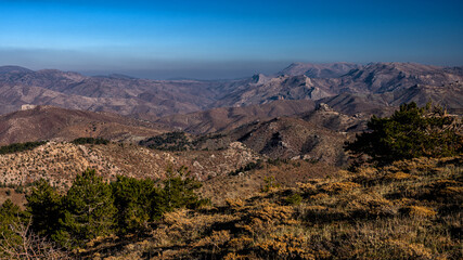 Fototapeta premium Beautiful landscape with view of Taurus (Toros) Mountains, Turkey.