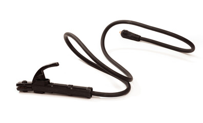 electrode holder part of the welding machine isolated on white  - Image