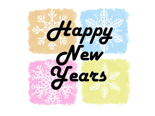 Happy New Year Celebration Card, Party Invitation, Celebration Card with Colorful Background, Triangle shapesd background