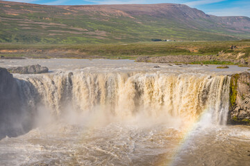 the Godafoss waterfall in north Iceland