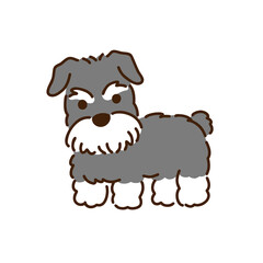 シュナウザー　シンプルでかわいい犬のイラスト／Schnauzer simple and cute dog illustration