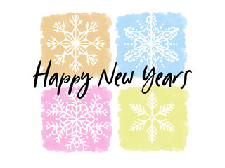 Happy New Year Celebration Card, Party Invitation, Celebration Card with Colorful Background, Triangle shapesd background