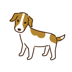 ジャックラッセル　シンプルでかわいい犬のイラスト／Jack Russell Simple and cute dog illustration