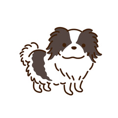 狆　チン　シンプルでかわいい犬のイラスト／"Japanese Chin", a dog breed native to Japan, a simple and cute dog illustration