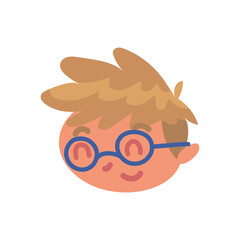 boy head with glasses