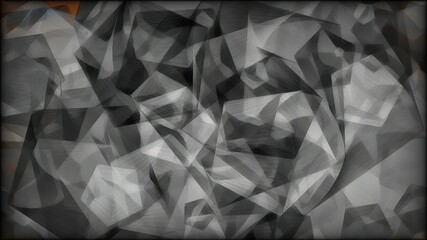 Cubes and triangles hand draw digital art illustration