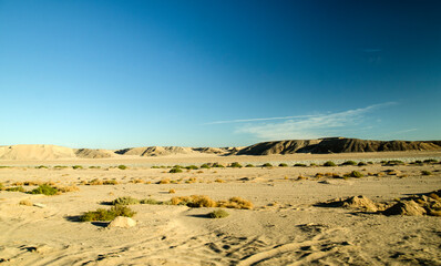 Sahara mountains under deep blue sky