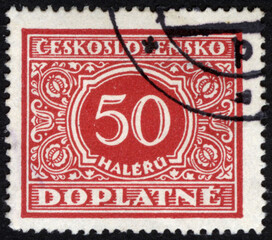 Postage stamps of the Czechoslovakia. Stamp printed in the Czechoslovakia. Stamp printed by Czechoslovakia.