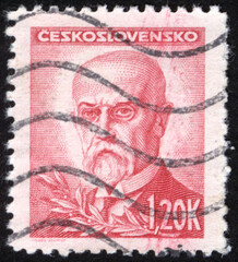 Postage stamps of the Czechoslovakia. Stamp printed in the Czechoslovakia. Stamp printed by Czechoslovakia.