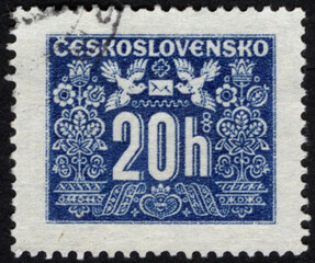 Postage stamps of the Czechoslovakia. Stamp printed in the Czechoslovakia. Stamp printed by Czechoslovakia.