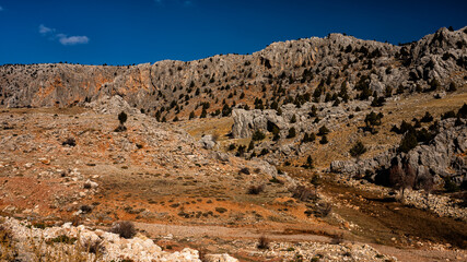 Beautiful landscape with view of Taurus (Toros) Mountains, Turkey.
